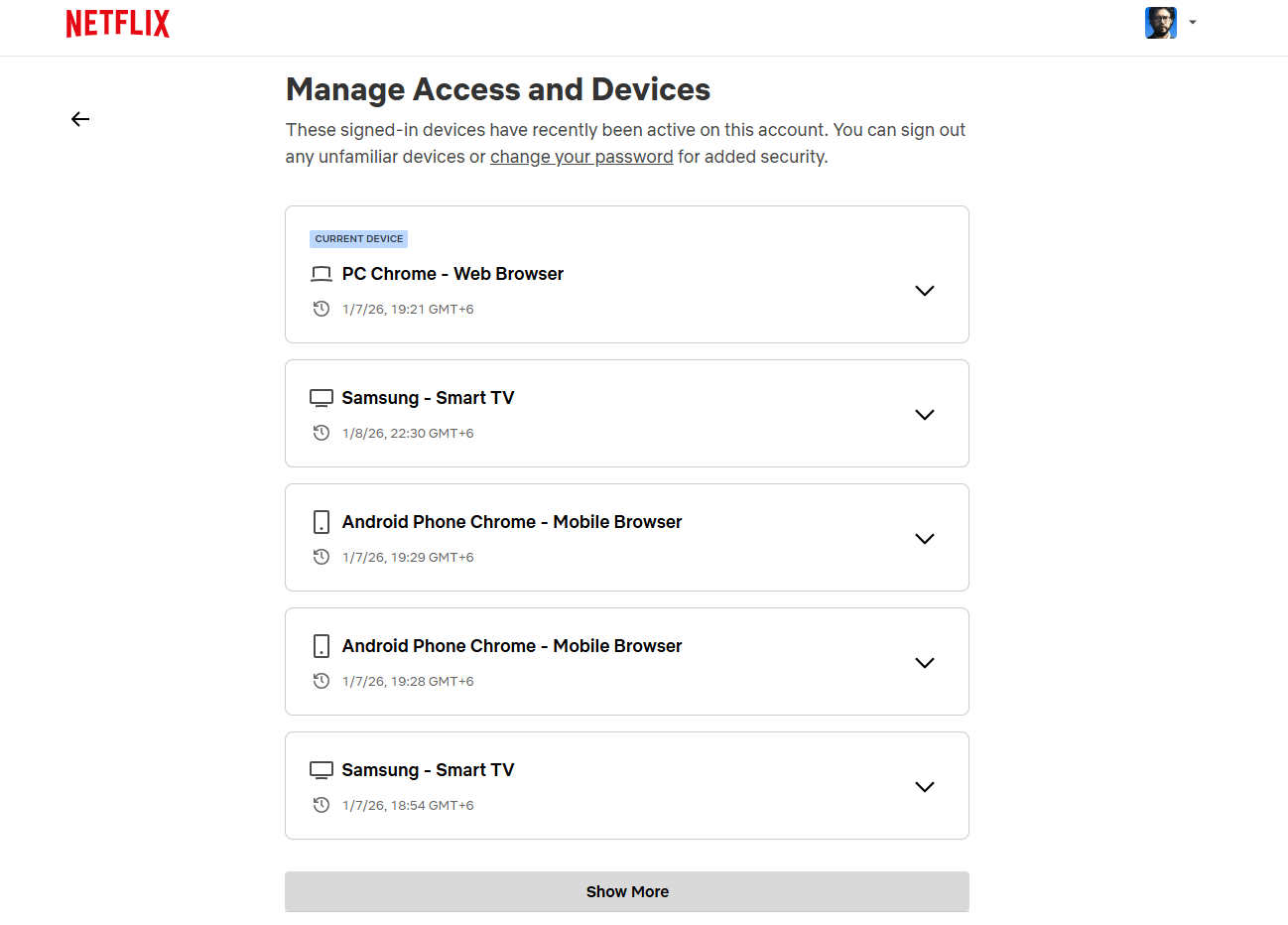 Netflix subscription logged in on one device in Bangladesh for secure streaming